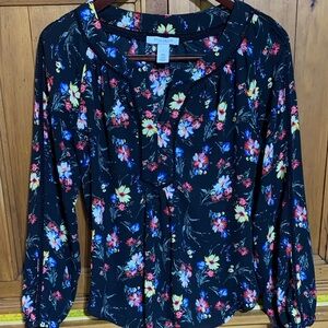 White House Black Market Multicolor Floral Blouse